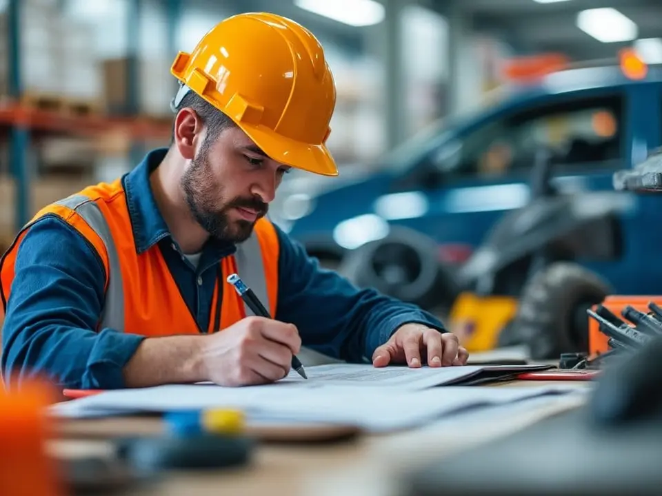worker filling out accident report