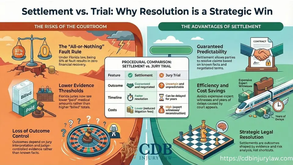 personal injury settlement vs court