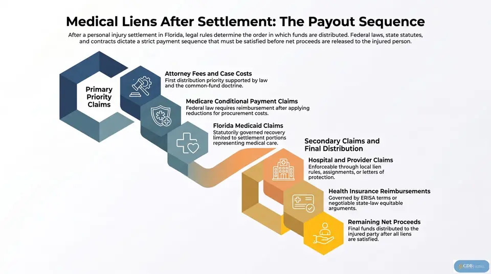 Infographic: Medical Liens After Settlement: What Gets Paid First