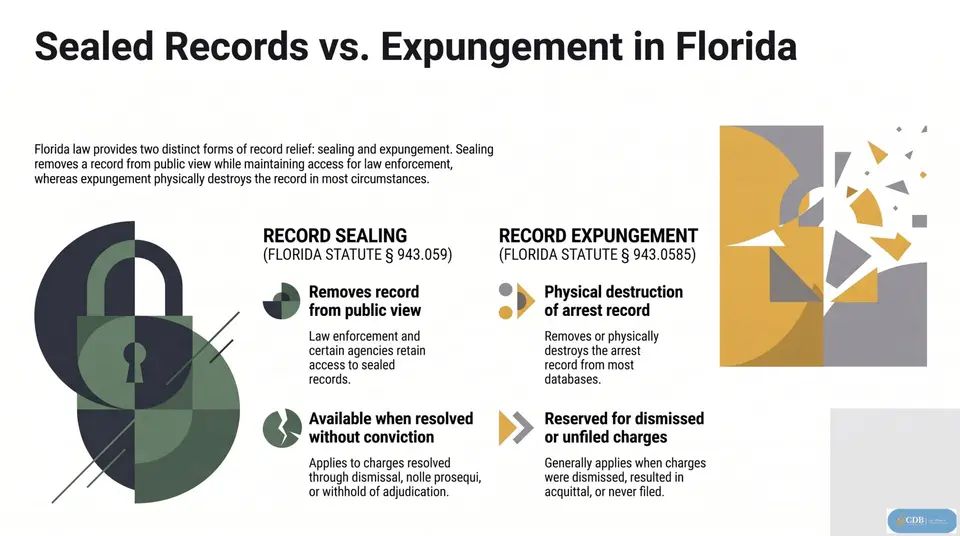 Infographic: Sealed Records vs. Expungement: FL Eligibility
