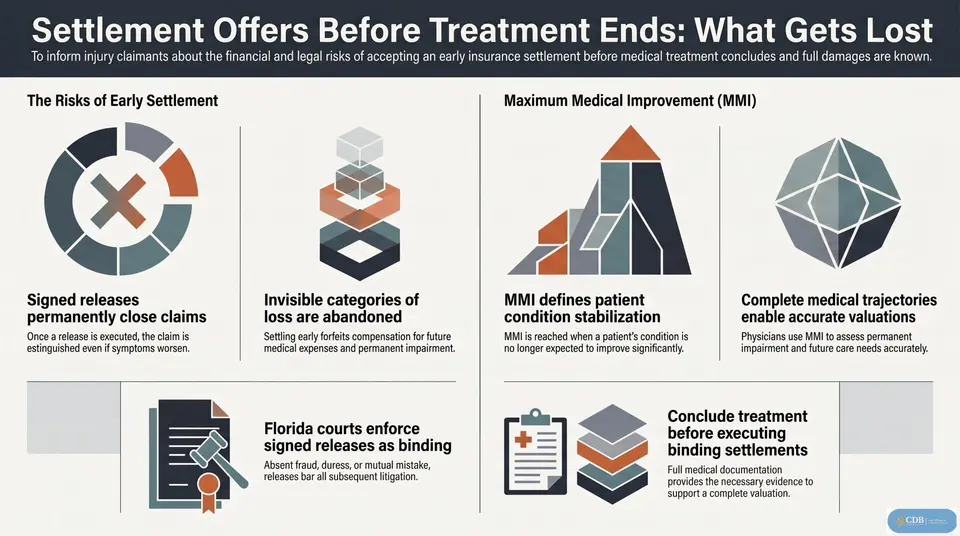 Infographic: Settlement Offers Before Treatment Ends: What Gets Lost